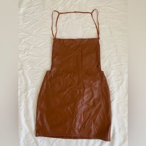 Sleek faux leather mini dress size XL